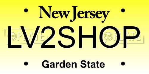 LV2SHOP New Jersey License Plate