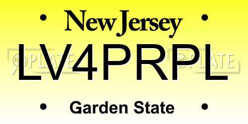 LV4PRPL New Jersey License Plate
