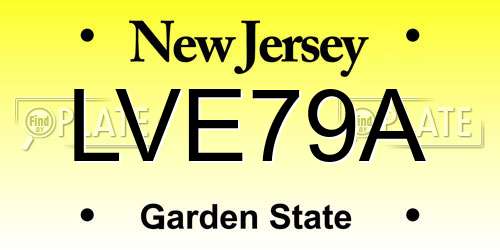 LVE79A New Jersey License Plate