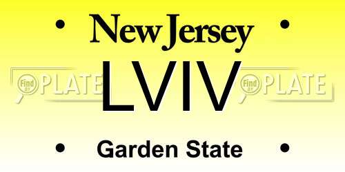LVIV New Jersey License Plate