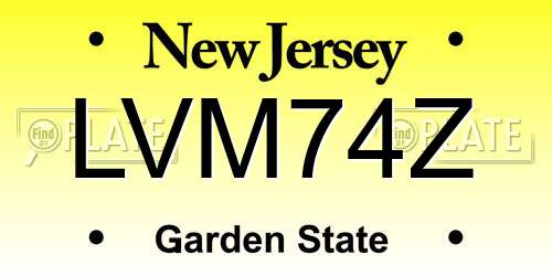 LVM74Z New Jersey License Plate
