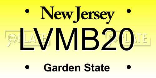 LVMB20 New Jersey License Plate