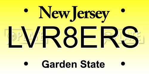 LVR8ERS New Jersey License Plate