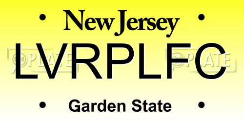 LVRPLFC New Jersey License Plate