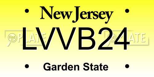 LVVB24 New Jersey License Plate