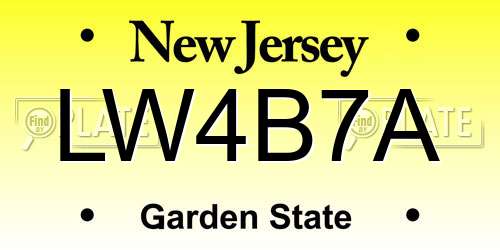 LW4B7A New Jersey License Plate