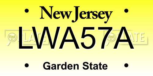 LWA57A New Jersey License Plate