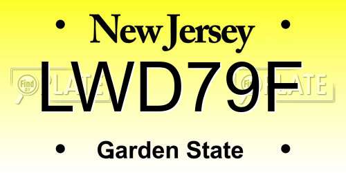 LWD79F New Jersey License Plate