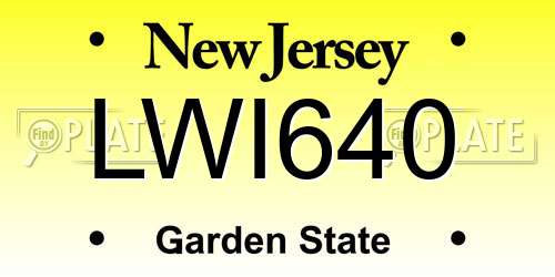 LWI640 New Jersey License Plate