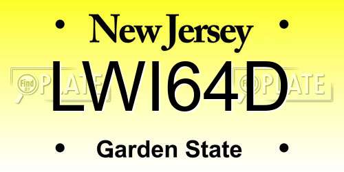LWI64D New Jersey License Plate