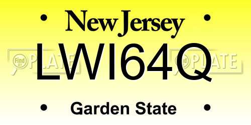 LWI64Q New Jersey License Plate