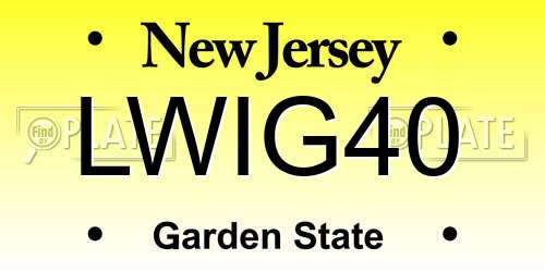 LWIG40 New Jersey License Plate