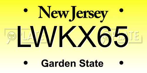 LWKX65 New Jersey License Plate