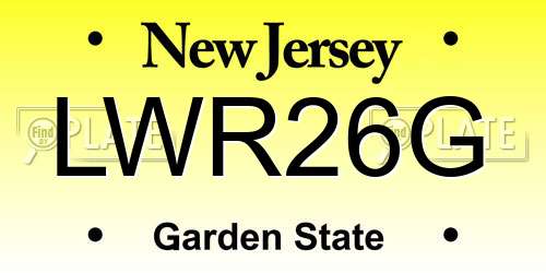 LWR26G New Jersey License Plate