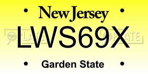 LWS69X New Jersey License Plate