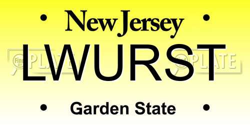LWURST New Jersey License Plate