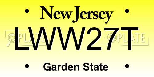 LWW27T New Jersey License Plate