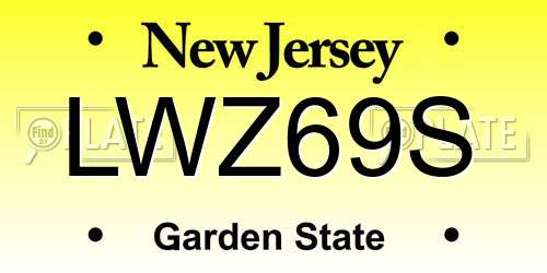 LWZ69S New Jersey License Plate