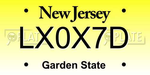 LX0X7D New Jersey License Plate