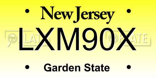 LXM90X New Jersey License Plate