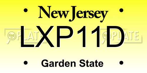 LXP11D New Jersey License Plate