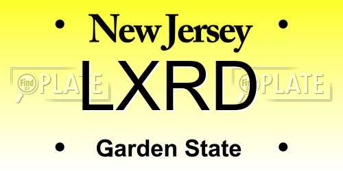 LXRD New Jersey License Plate