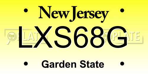 LXS68G New Jersey License Plate
