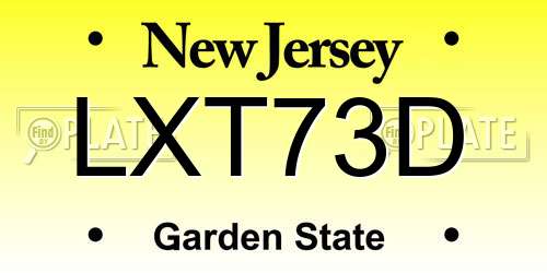 LXT73D New Jersey License Plate
