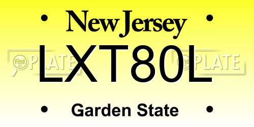 LXT80L New Jersey License Plate