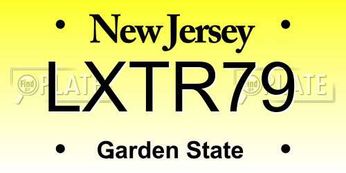 LXTR79 New Jersey License Plate