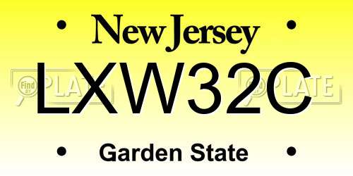 LXW32C New Jersey License Plate