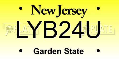 LYB24U New Jersey License Plate