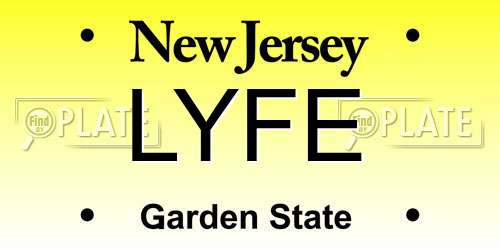 LYFE New Jersey License Plate