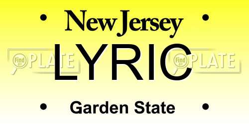 LYRIC New Jersey License Plate