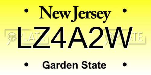 LZ4A2W New Jersey License Plate