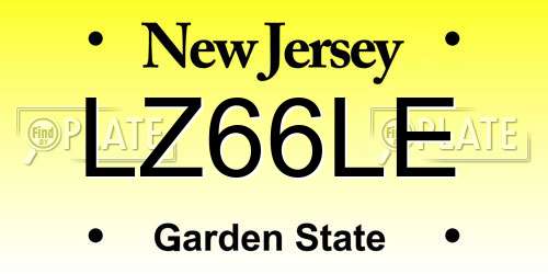 LZ66LE New Jersey License Plate