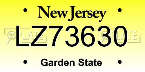 LZ73630 New Jersey License Plate