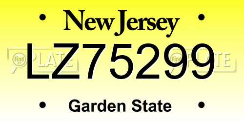 LZ75299 New Jersey License Plate