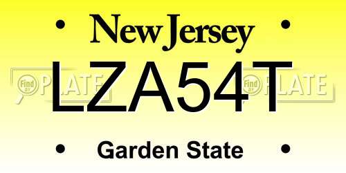 LZA54T New Jersey License Plate