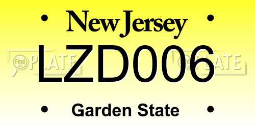 LZD006 New Jersey License Plate
