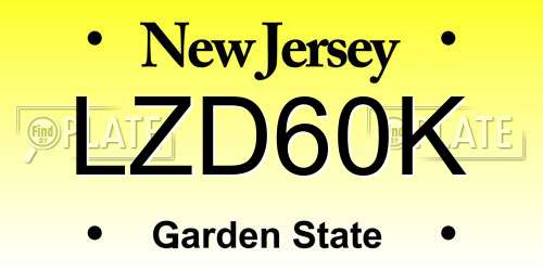 LZD60K New Jersey License Plate