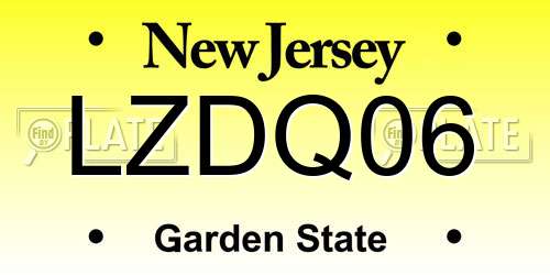 LZDQ06 New Jersey License Plate