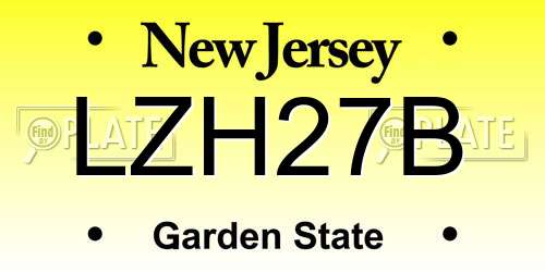 LZH27B New Jersey License Plate