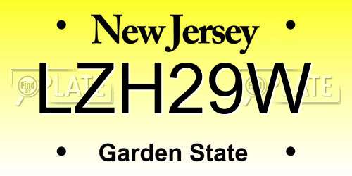 LZH29W New Jersey License Plate