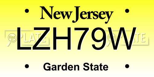 LZH79W New Jersey License Plate