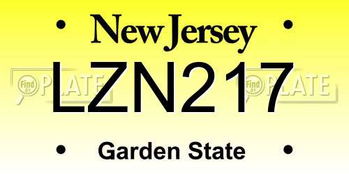 LZN217 New Jersey License Plate