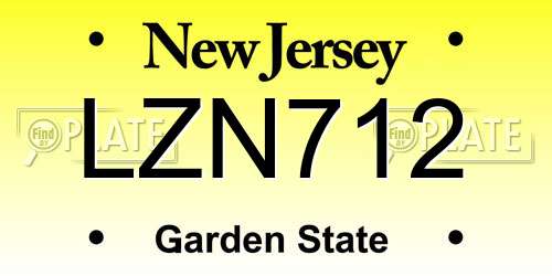 LZN712 New Jersey License Plate