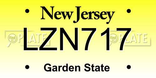 LZN717 New Jersey License Plate