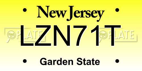 LZN71T New Jersey License Plate