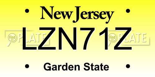 LZN71Z New Jersey License Plate